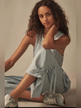 Anthropologie Daily Practice Seamed Wide-Leg Jumpsuit One-Piece Blue Size Small